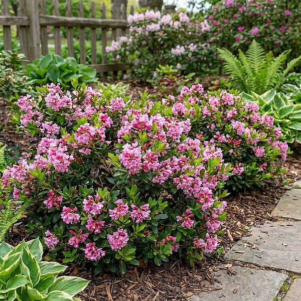 BLOOMIQUE - Rhododendron Bloombux Magenta - Rhododendron nain - Plante de Jardin - H. 30-40 cm - P. 17 cm - large
