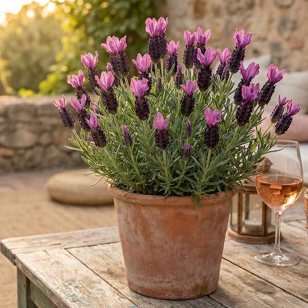 BLOOMIQUE - Lot de 6 - Lavandula Stoechas Anouk - Lavande Papillon - Rustique - Plante balcon - P. 10,5 cm - large