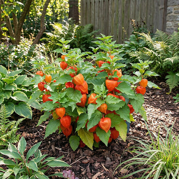 BLOOMIQUE - Lot de 6 - Physalis alkekengi franchetii - Amour en cage - Rustique - Vivace - H. 10-20 cm - P. 9 cm - large