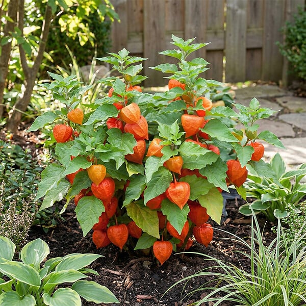 BLOOMIQUE - Lot de 6 - Physalis alkekengi franchetii - Amour en cage - Rustique - Vivace - H. 10-20 cm - P. 9 cm - large