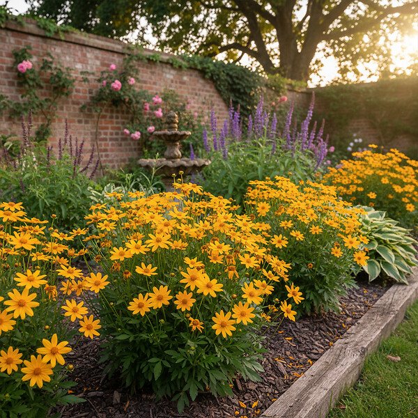 BLOOMIQUE - Lot de 3 - Coreopsis Grandiflora Presto - Coreopsis - Facile d'entretien - H. 10-20 cm - P. 9 cm - large