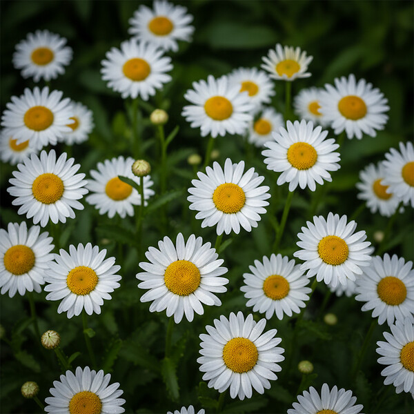 BLOOMIQUE - Lot de 6 - Leucanthemum Silberprinzessche - Marguerite - Floraison abondante - H. 10-20 cm - P. 9 cm - large