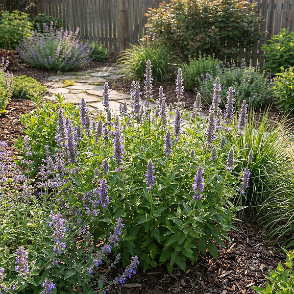 BLOOMIQUE - Lot de 6 - Nepeta Blue Moon - Cataire - Rustique - Vivace - Mellifère - Hauteur 10-20 cm - Pot 9 cm - large