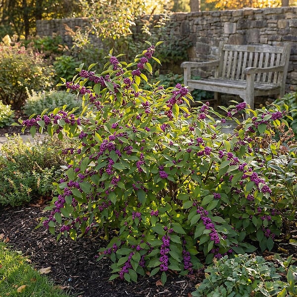 BLOOMIQUE - Callicarpa Liebespaar - Arbre aux bonbons - Plante de Jardin - Rustique - H. 90-110 cm - P. 26 cm - large