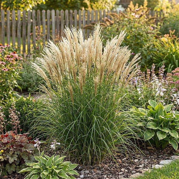 BLOOMIQUE - Lot de 6 - Miscanthus sinensis - Graminée ornementale - Rustique - Vivace - H. 10-20 cm - P. 9 cm - large