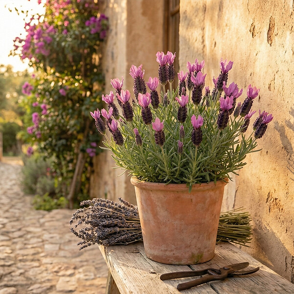 BLOOMIQUE - Lavandula Stoechas Anouk - Lavande Papillon - Rustique - Plante balcon - Plante jardin - P. 10,5 cm - large