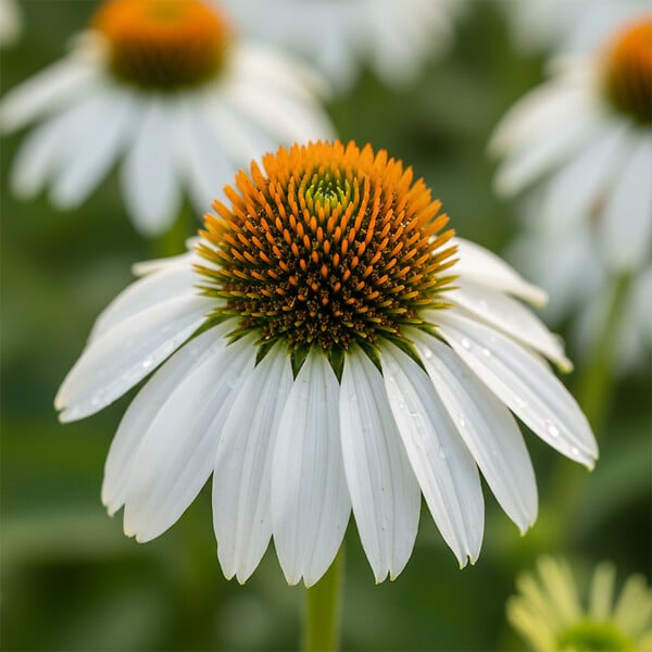 BLOOMIQUE - Lot de 3 - Echinacea purpurea 'White Swan' - Échinacée - Floraison abondante - H. 10-20 cm - P. 9 cm - large