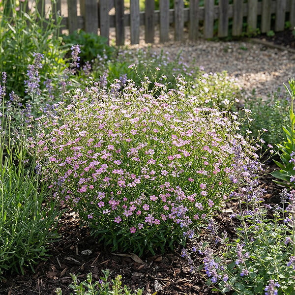 BLOOMIQUE - Lot de 6 - Gypsophila Repens Rosea - Gypsophile rampante rose - H. 10-20 cm - P. 9 cm - large