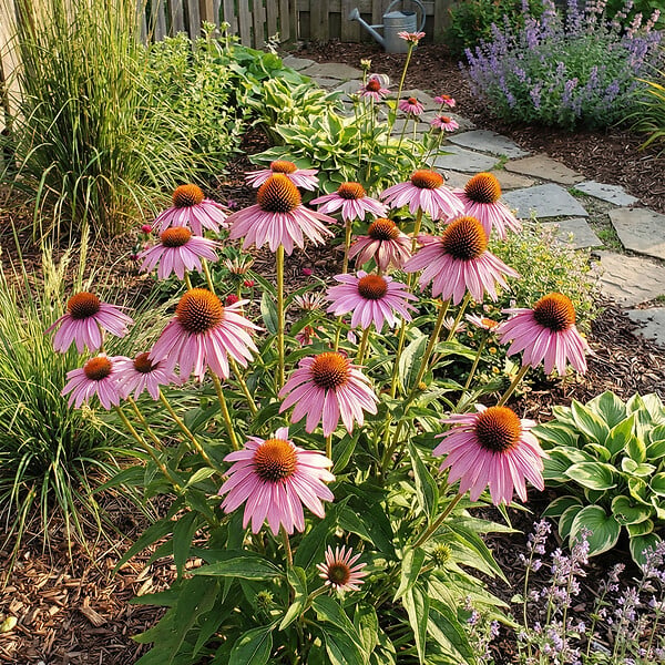 BLOOMIQUE - Lot de 6 - Echinacea purpurea - Échinacée pourpre - Floraison abondante - H. 10-20 cm - P. 9 cm - large