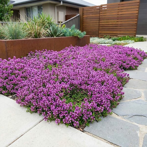 BLOOMIQUE - Lot de 6 - Thymus Red Carpet - Thym rouge - Rustique - Vivace - Couvre-sol - Persistant - P. 9 cm - large