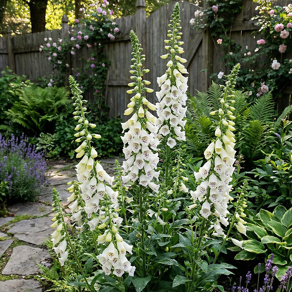 BLOOMIQUE - Lot de 6 - Digitalis Purp. Dalmatian White - Digitale - Floraison abondante - H. 10-20 cm - P. 9 cm - large