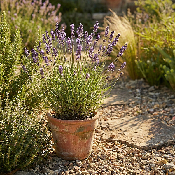BLOOMIQUE - Lot de 6 - Lavandula Angustifolia 'Dwarf Blue' - Lavande naine - H. 10-20 cm - P. 9 cm - large