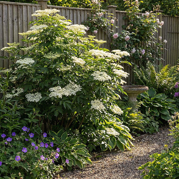 BLOOMIQUE - Sambucus Nigra Howunder York - Sureau noir - Plante de Jardin - Rustique - H. 30-40 cm - P. 19 cm - large