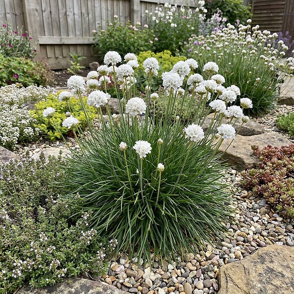 BLOOMIQUE - Lot de 6 - Armeria Maritima Alba - Armérie maritime - Plante de Jardin - H. 10-20 cm - P. 9 cm - large