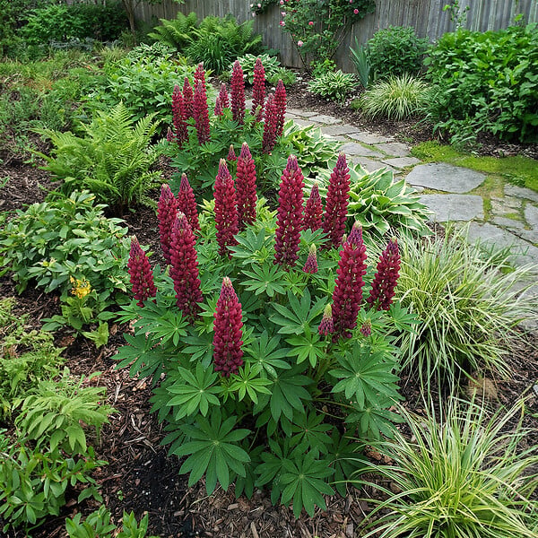 BLOOMIQUE - Lot de 6 - Lupinus Gallery Red - Lupin - Rustique - Vivace - Hauteur 10-20 cm - Pot 9 cm - large