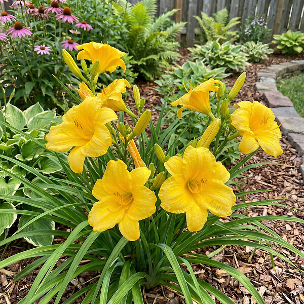 BLOOMIQUE - Lot de 6 - Hemerocallis Stella Oro - Hémérocalle - Plante de Jardin - H. 10-20 cm - P. 9 cm - large
