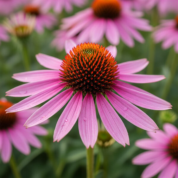 BLOOMIQUE - Lot de 6 - Echinacea purpurea magnus - Échinacée - Floraison abondante - H. 10-20 cm - P. 9 cm - large