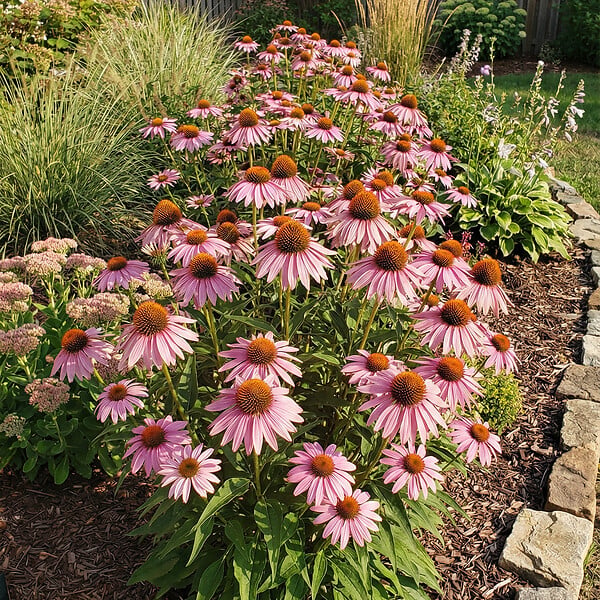 BLOOMIQUE - Lot de 6 - Echinacea purpurea magnus - Échinacée - Floraison abondante - H. 10-20 cm - P. 9 cm - large