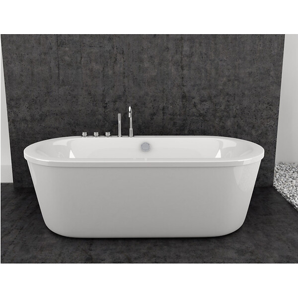SANYCCES - Baignoire design ovale LOFT blanche 180 cm  Tablier non inclus - large