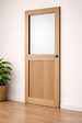 GD MENUISERIES - Porte Coulissante Atelier placage chene Vitrée H204 x L83 cm, serrure condamnation - vignette