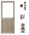 GD MENUISERIES - Porte Coulissante Atelier placage chene Vitrée H204 x L83 cm, serrure condamnation - vignette