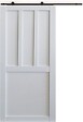 GD MENUISERIES - Porte Coulissante Atelier 2 panneaux blanc H204 x L83 cm, Rail Roulettes - vignette