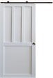 GD MENUISERIES - Porte Coulissante Atelier 2 panneaux blanc H204 x L73 cm, Rail roulettes, Coquilles - vignette