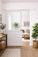 GD MENUISERIES - Porte Coulissante Atelier Blanc H204 x L83 cm sans meneau, Rail alu Bandeau Blanc, Coquilles - vignette