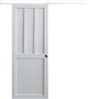 GD MENUISERIES - Porte Coulissante Atelier 2 panneaux blanc H204 x L73 cm, Rail Alu bandeau blanc, Coquilles - vignette
