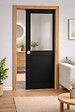 GD MENUISERIES - Porte Coulissante Atelier Noir H204 x L83 cm sans meneau, Galandage, kit finition - vignette