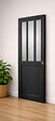 GD MENUISERIES - Porte Coulissante Atelier Noir vitre depoli H204 x L83 cm, serrure condamnation - vignette