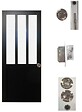 GD MENUISERIES - Porte Coulissante Atelier Noir vitre depoli H204 x L83 cm, serrure condamnation - vignette