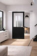 GD MENUISERIES - Porte Coulissante Atelier Noir H204 x L83 cm sans meneau, Rail Alu, Coquilles - vignette