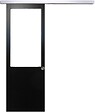 GD MENUISERIES - Porte Coulissante Atelier Noir H204 x L83 cm sans meneau, Rail Alu, Coquilles - vignette