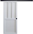 GD MENUISERIES - Porte Coulissante Atelier 2 panneaux blanc H204 x L73 cm, Rail Alu bandeau noir, Coquilles Noir - vignette