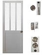 GD MENUISERIES - Porte Coulissante Atelier Blanc vitre depoli H204 x L83 cm, serrure condamnation - vignette