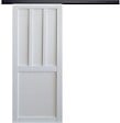 GD MENUISERIES - Porte Coulissante Atelier 2 panneaux blanc H204 x L73 cm, Rail Alu bandeau noir - vignette