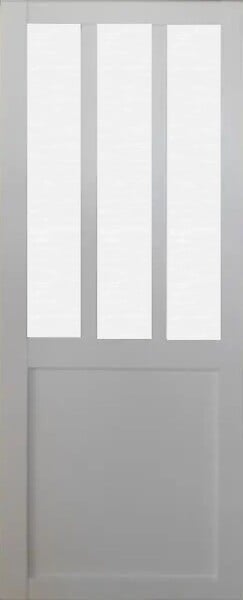 GD MENUISERIES - Porte Coulissante Atelier Blanc vitre depoli H204 x L73 cm - large