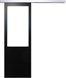 GD MENUISERIES - Porte Coulissante Atelier Noir Vitrée H204 x L83 cm sans meneau, Rail Alu - vignette