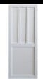 GD MENUISERIES - Porte Coulissante Atelier 2 panneaux blanc H204 x L83 cm, Rail Alu bandeau noir - vignette