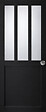 GD MENUISERIES - Porte Coulissante Atelier Noir vitre depoli H204 x L83 cm, Coquilles - vignette