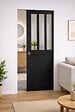 GD MENUISERIES - Porte Coulissante Atelier Noir H204 x L73 cm, Galandage - vignette