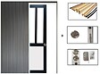 GD MENUISERIES - Porte Coulissante Atelier noir, blanc Vitrée H204 x L73 cm, Galandage, kit de finition - vignette