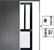 GD MENUISERIES - Porte Coulissante Atelier noir, panneau blanc Vitrée H204 x L73 cm, Galandage - vignette