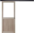 GD MENUISERIES - Porte Coulissante Atelier placage chene Vitrée H204 x L83 cm, Rail Alu bandeau noir, Coquilles - vignette