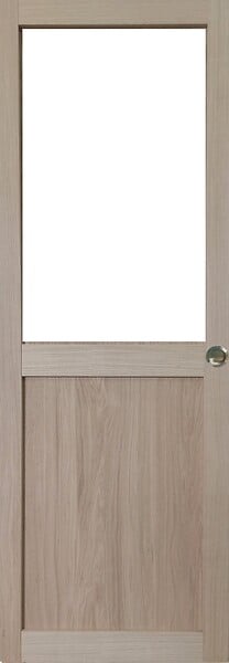 GD MENUISERIES - Porte Coulissante Atelier placage chene Vitrée H204 x L73 cm, Coquilles - large