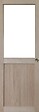 GD MENUISERIES - Porte Coulissante Atelier placage chene Vitrée H204 x L73 cm, Coquilles - vignette