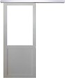 GD MENUISERIES - Porte Coulissante Atelier Blanc H204 x L73 cm sans meneau, Rail Alu - vignette