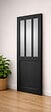 GD MENUISERIES - Porte Coulissante Atelier Noir vitre depoli H204 x L83 cm - vignette