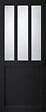 GD MENUISERIES - Porte Coulissante Atelier Noir vitre depoli H204 x L83 cm - vignette